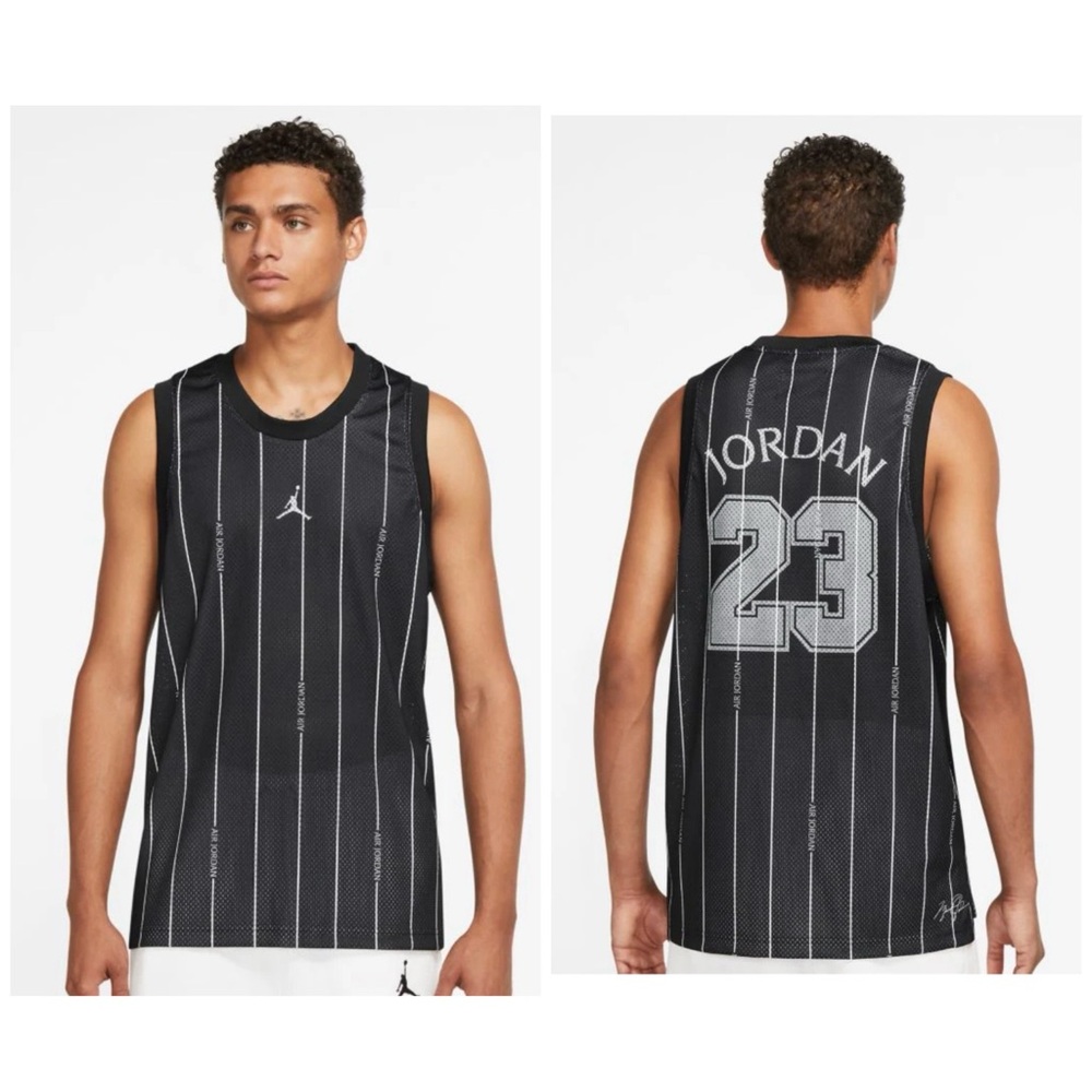 Jordan Essentials Men's Printed Jersey Black/White Sz XXL‎